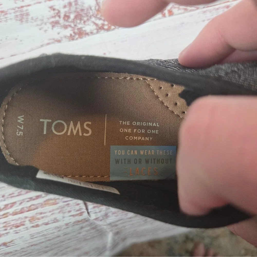Tom's Womens Paseo Twill Sneakers 7.5 Skater Shoes Casual Comfort Preppy Minimal